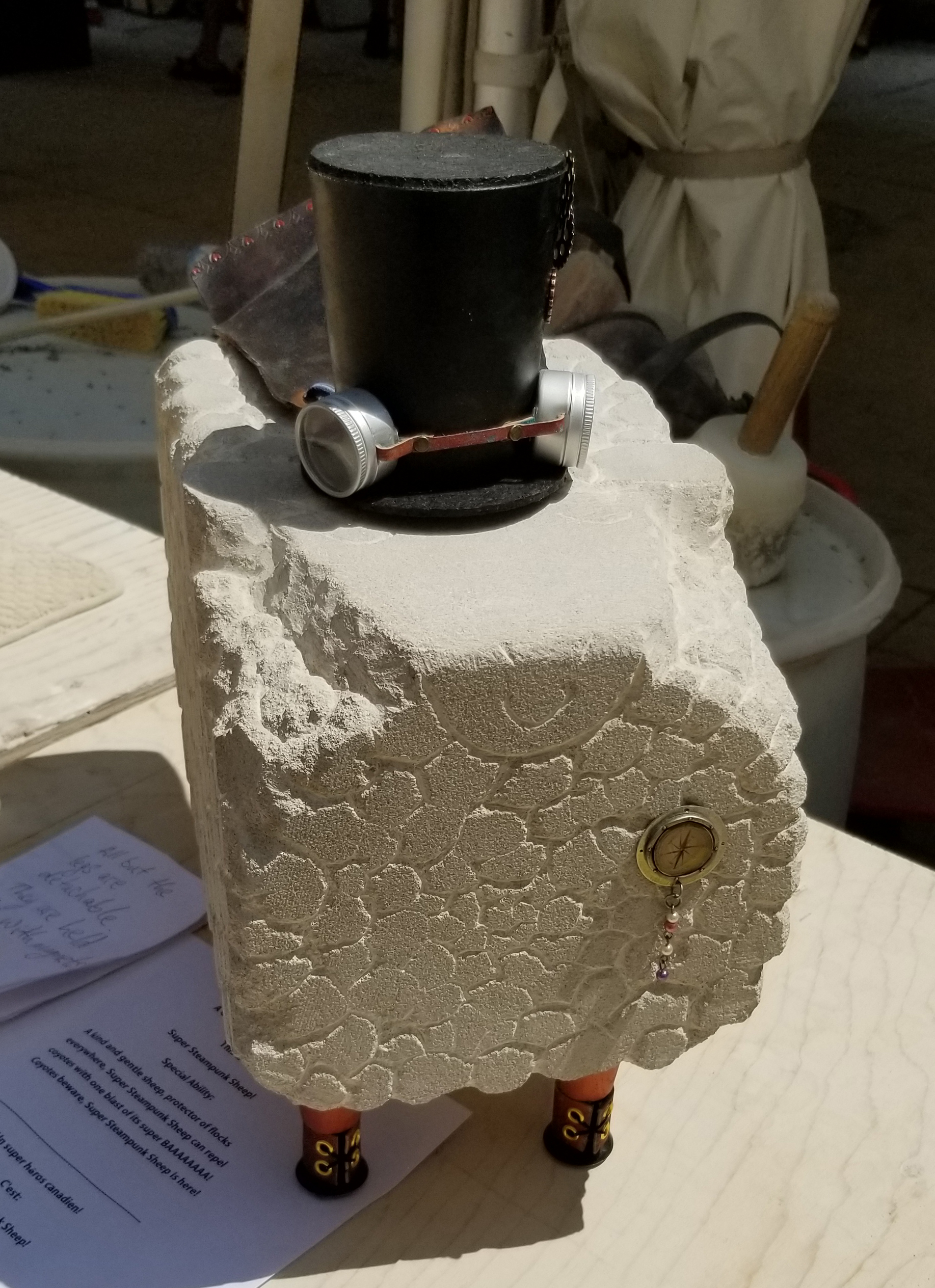 Super Steampunk Sheep, 2019, in sun