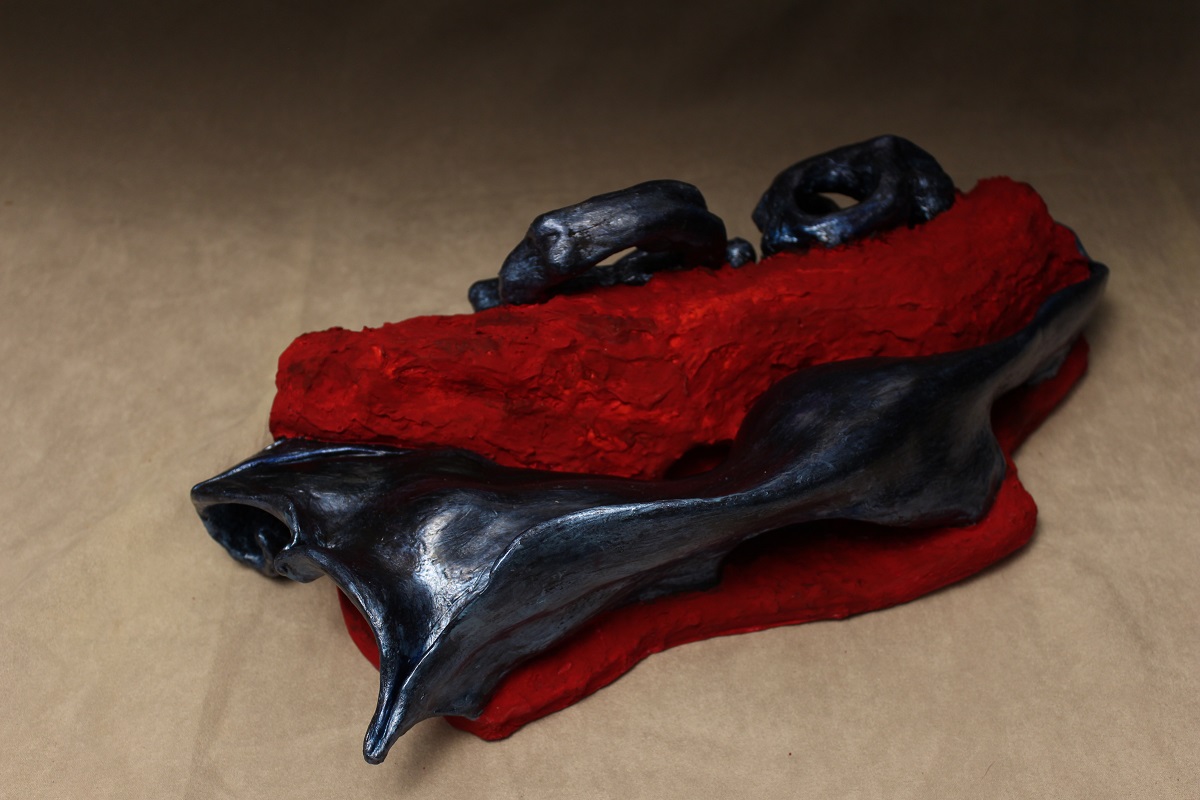02_Volcano 2_Paper clay_Oil patina_17X9X5 in_